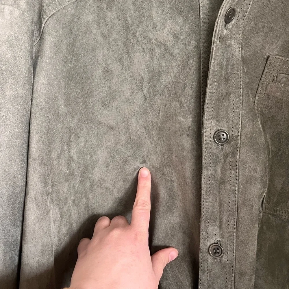 Sundance Suede Olive Green Leather Jacket Size XXL